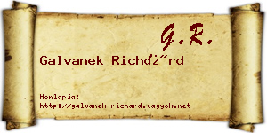 Galvanek Richárd névjegykártya